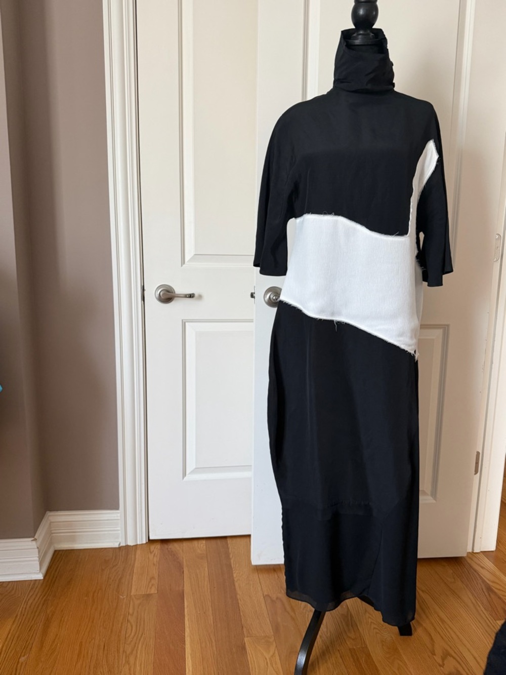 Acne Black and White Asymmetrical Dress